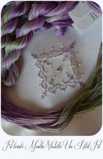 Fil teinte mouline menthe violette un petit fil 2