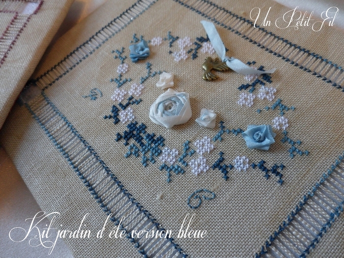 Kits jardin d ete soie et coton version bleue