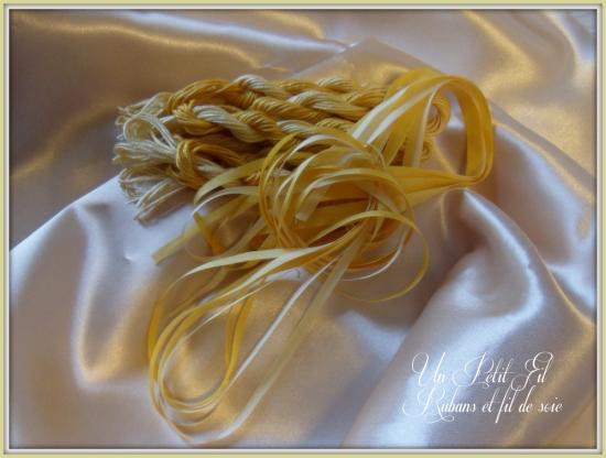 Rubans et fil de soie zebuline