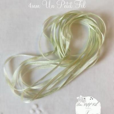 Ruban de soie Thé Matcha 4 mm