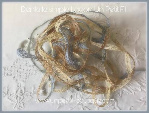 Dentelle simple lagon un petit fil