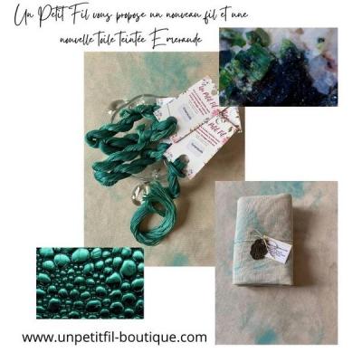 Toile teintee emeraude un petit fil
