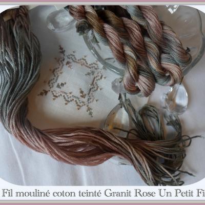 Fil mouline teinte granit rose un petit fil