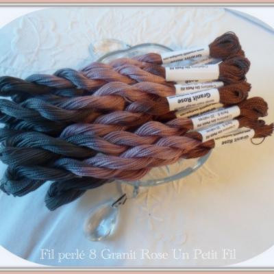 Fil perle 8 teinte granit rose un petit fil