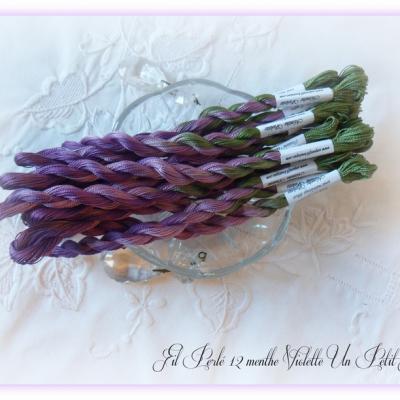 Fils perles 12 teintes menthe violette un petit fil