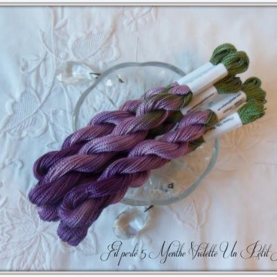 Fils perles 5 teintes menthe violette un petit fil