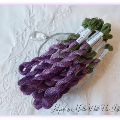 Fils perles 8 teintes menthe violette un petit fil
