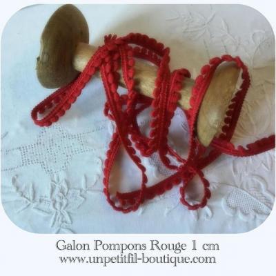 Galon pompons Rouge