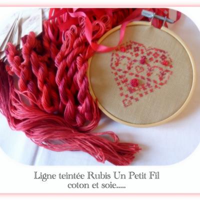 Ligne teintee rubis un petit fil