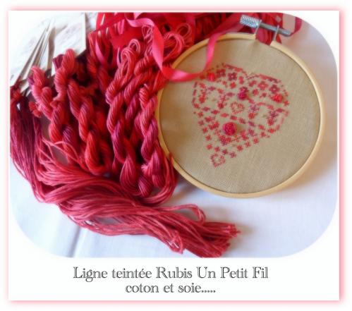 Ligne teintee rubis un petit fil