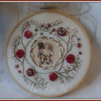 Noel a l ancienne version broderie traditionnelle et soies