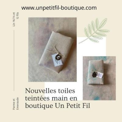 Nouvelles toiles teintees main en boutique un petit fil