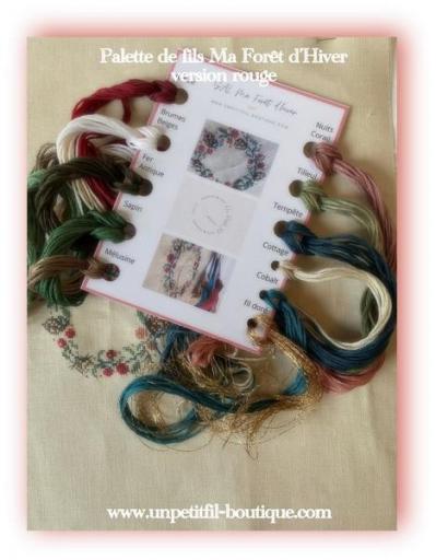 Palette de fils ma foret d hiver version rouge