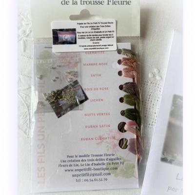 Palette de fils pour trousse fleurie modele fleurs de lin le lin d isabelle et un petit fil