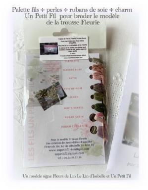 Palette de fils pour trousse fleurie modele fleurs de lin le lin d isabelle et un petit fil