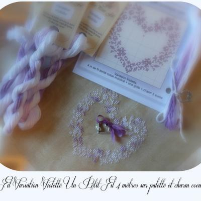 Palette fil variation violette un petit fil avec charm coeur