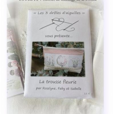 Trousse fleurie les 3 Drôles d'Aiguilles : pochette des modèles uniquement