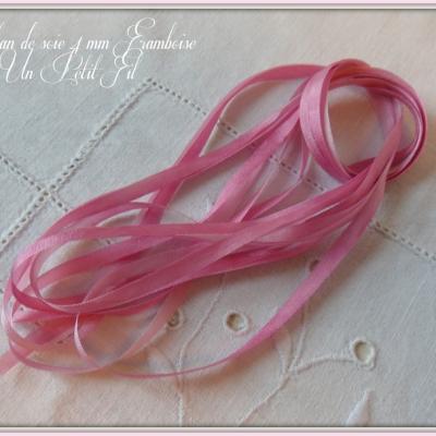 Ruban de soie 4 mm framboise un petit fil 1
