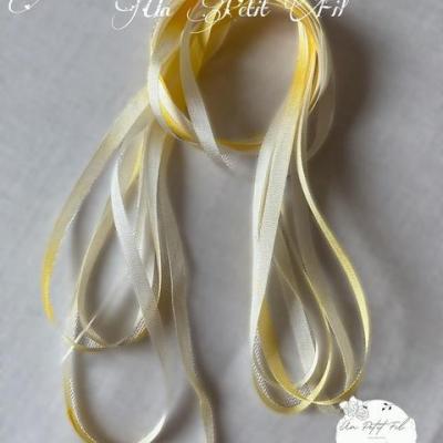 Ruban de soie 4 mm nacre d or