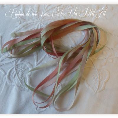 Ruban de soie 4 mm ombre un petit fil