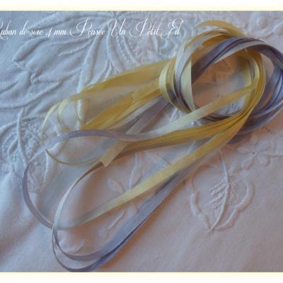 Ruban de soie 4 mm pensee un petit fil