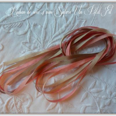 Ruban de soie 4 mm safari un petit fil