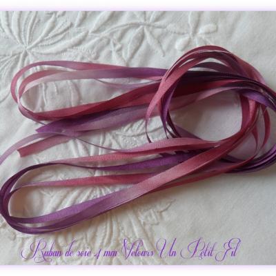 Ruban de soie 4 mm velours un petit fil