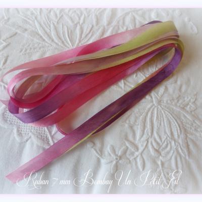 Ruban de soie 7 mm velours un petit fil 2