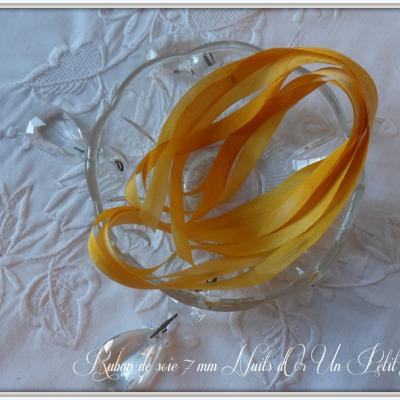 Ruban de soie 7 mm nuits d or un petit fil