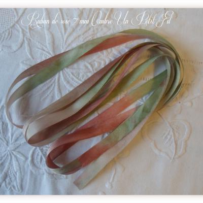 Ruban de soie 7 mm ombre un petit fil