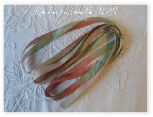 Ruban de soie 7 mm ombre un petit fil