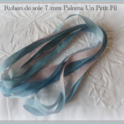 Ruban de soie 7 mm paloma un petit fil