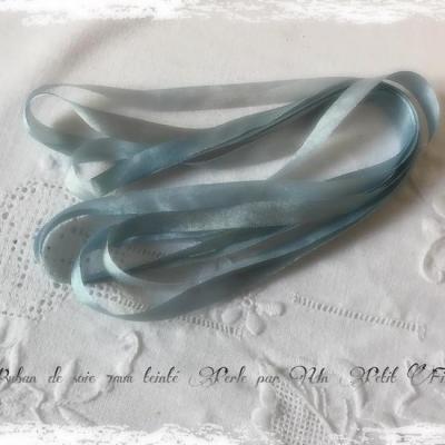 Ruban de soie 7 mm perle un petit fil