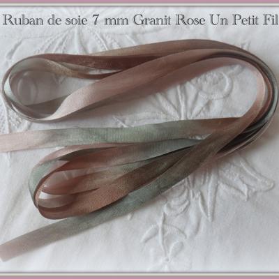 Ruban de soie Granit Rose 7 mm