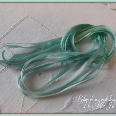 Ruban de soie Vert d'Eau 4 mm