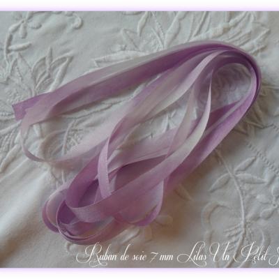 Ruban de soie Lilas 7 mm