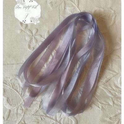Ruban soie 7 mm pervenche