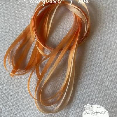 Ruban soie baie d argousier 7 mm