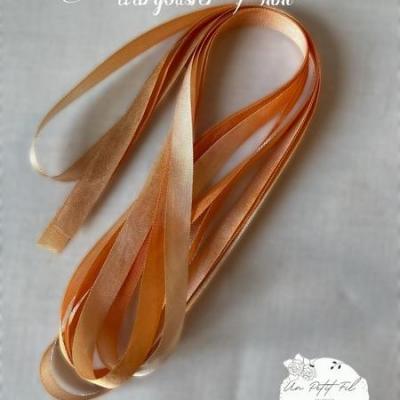 Ruban soie baie d argousier 7 mm