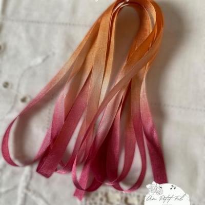 Ruban soie orange sanguine 7 mm