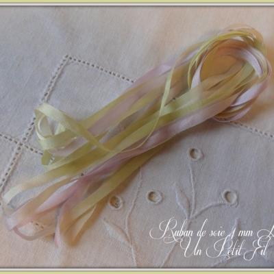Rubans de soie 4 mm linette un petit fil