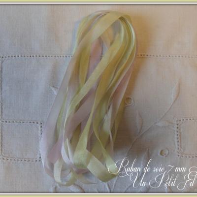 Rubans de soie 7 mm linette un petit fil