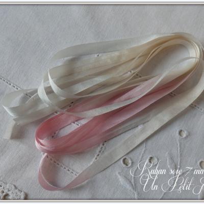 Rubans de soie 7 mm teintes zoe par un petit fil