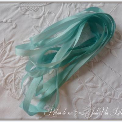 Rubans de soie jade 7 mm un petit fil 2