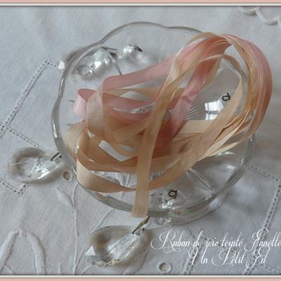 Rubans de soie teintes fanette 7 mm un petit fil