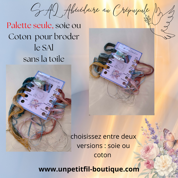 Sal abecedaire au crepuscule palette soie coton