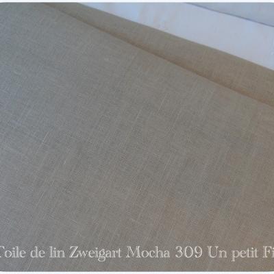 Toile de lin zweigart mocha un petit fil