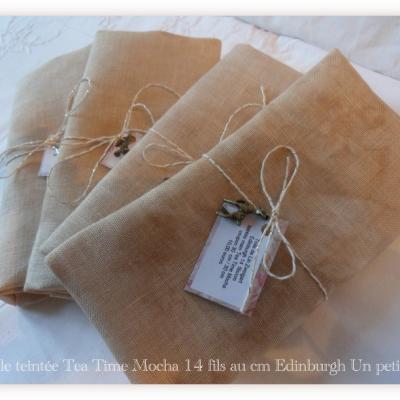 Toiles teintee main tea time mocha 16 et 18 fils