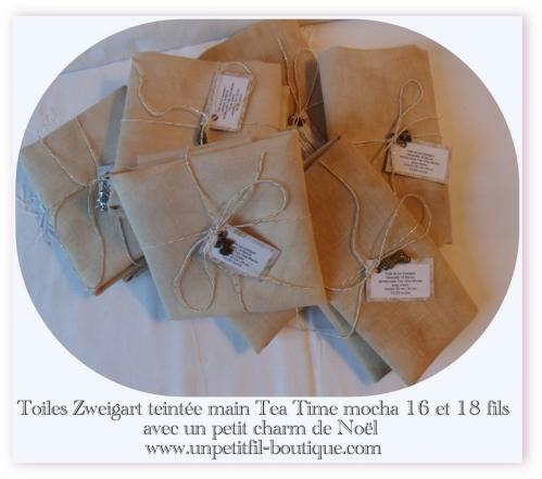 Toiles teintee main tea time mocha 16 et 18 fils