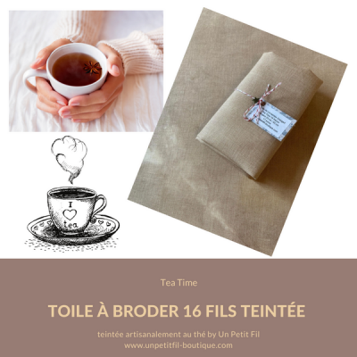 Toiles teintee main tea time mocha 16 et 18 fils